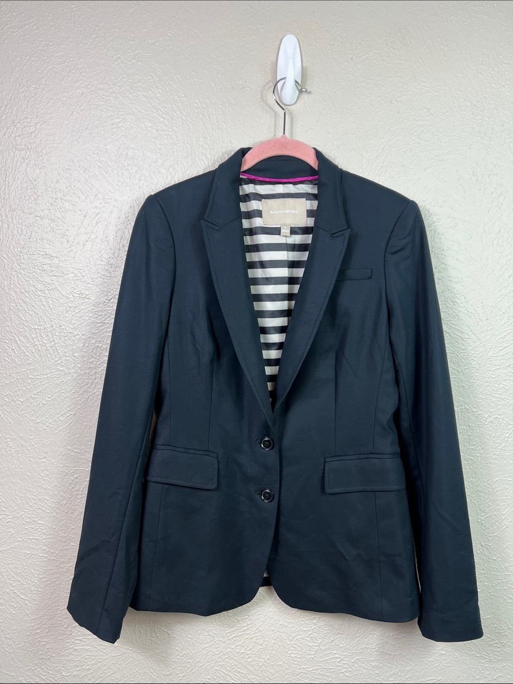 Banana Republic Navy Blue Lined Blazer Jacket 6